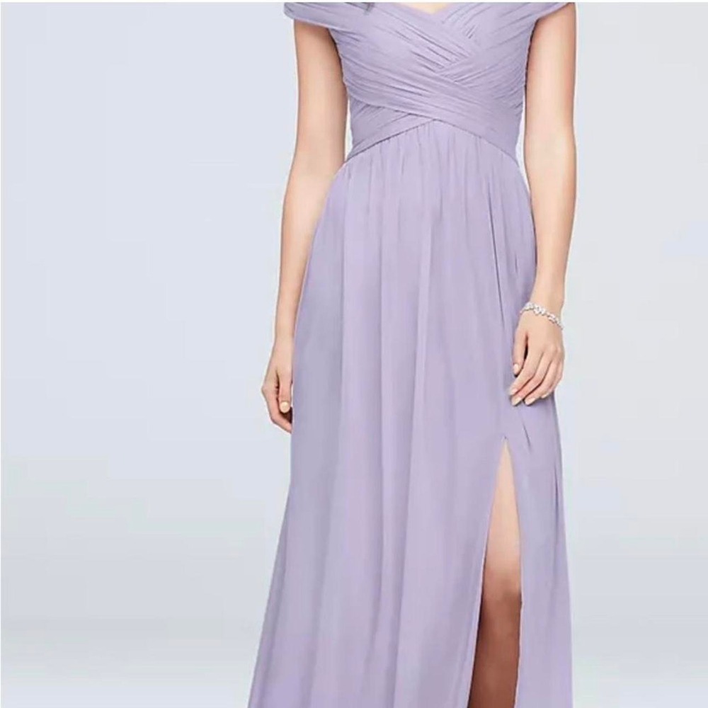 Lilac Celebrate off the shoulder maxi dress. Size 18